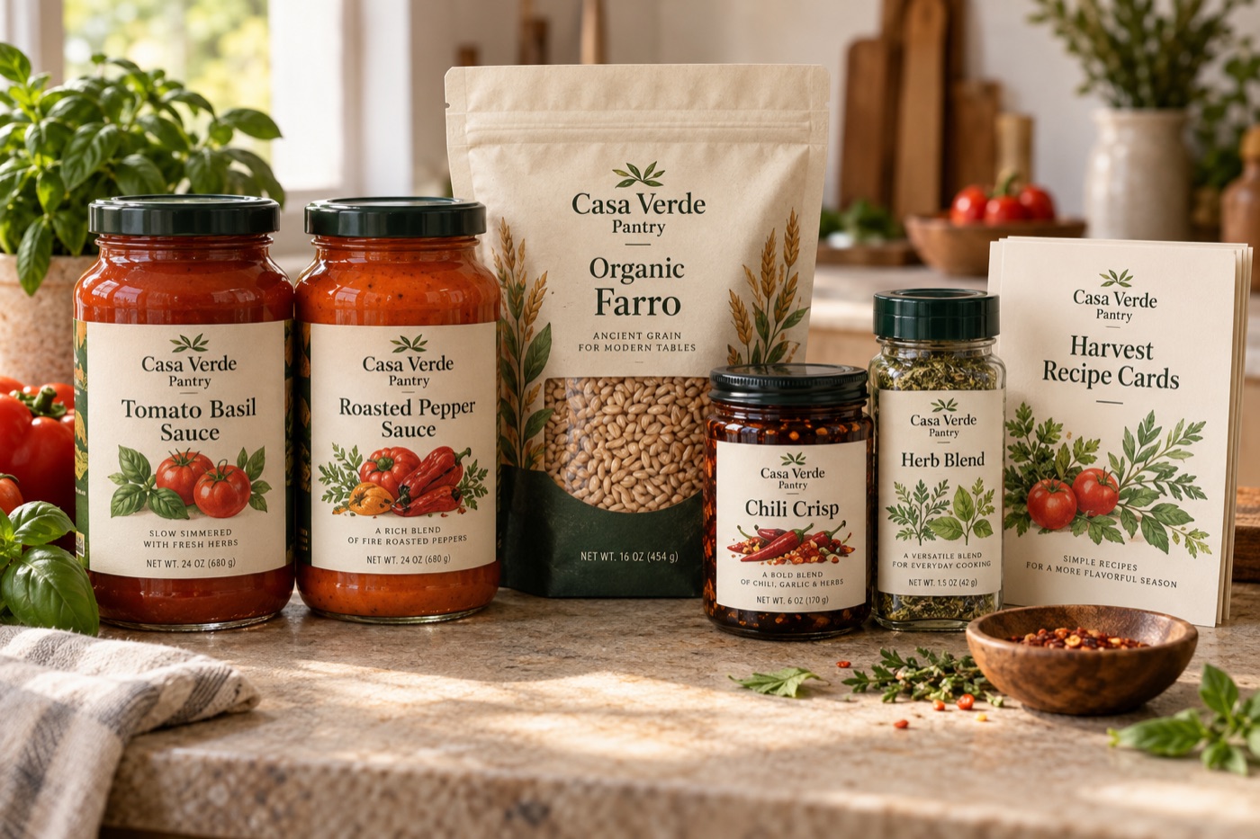 Casa Verde Pantry harvest selection