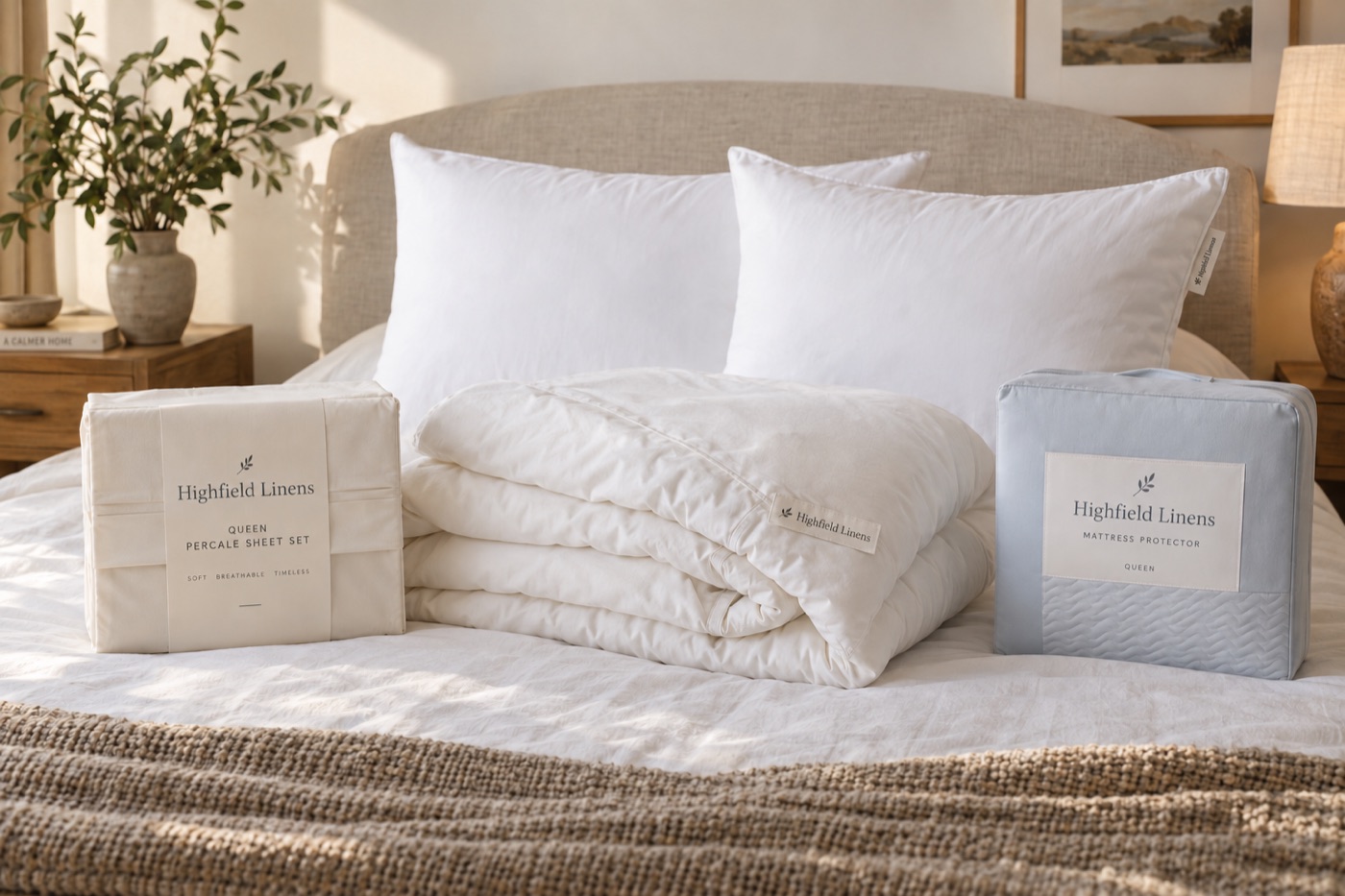 Highfield Linens queen bedroom set