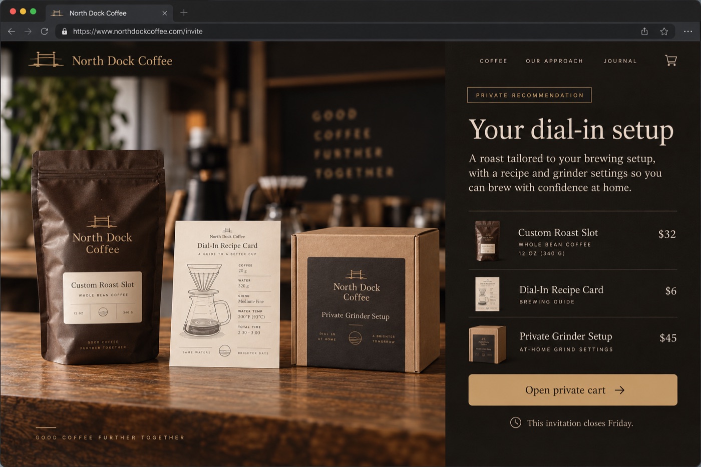 North Dock Coffee private invitation