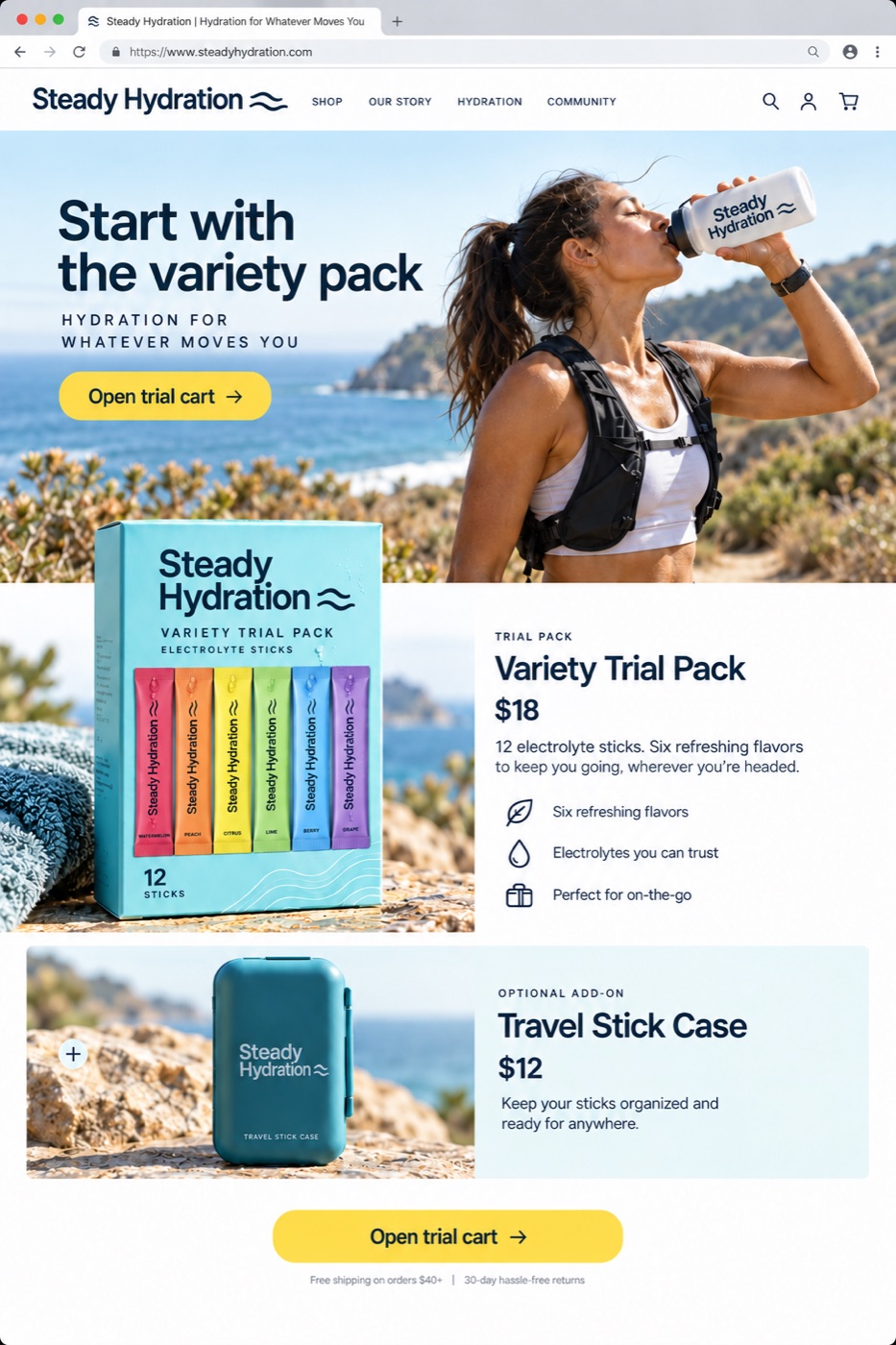Steady Hydration creator on a trail